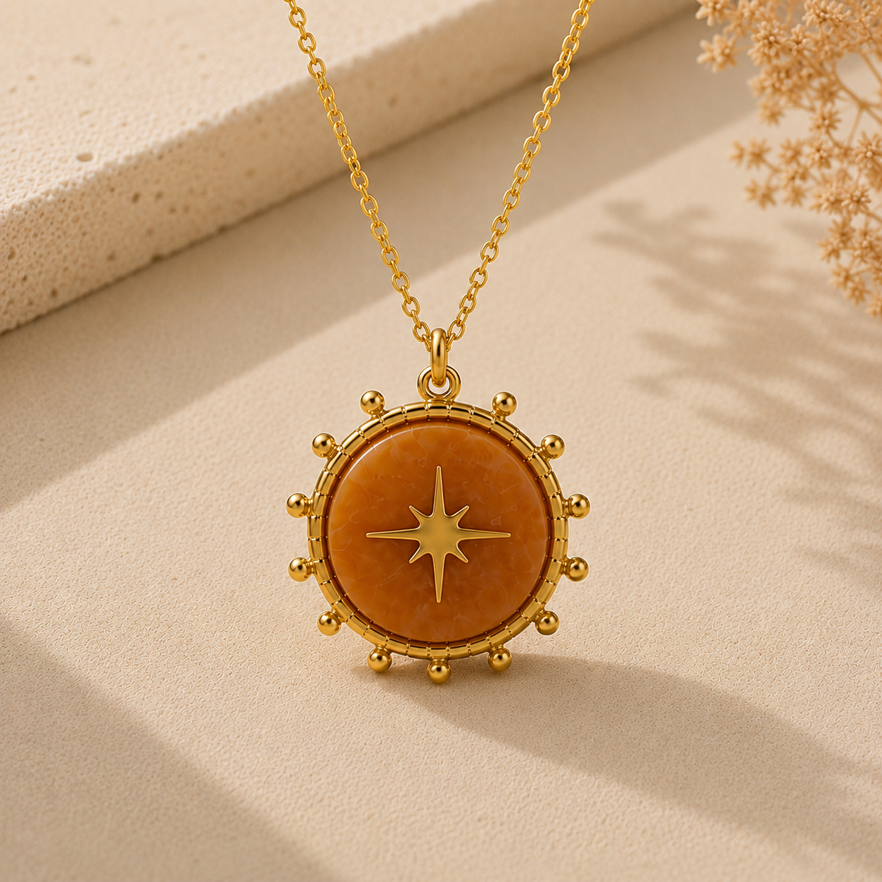 Collier médaillon Étoile Polaire